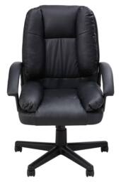 Living and Home Height-Adjustable Reclining Office Chair with Armrests and Tilt Function in Black - thumbnail 2