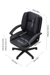 Living and Home Height-Adjustable Reclining Office Chair with Armrests and Tilt Function in Black - thumbnail 9
