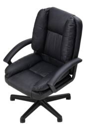 Living and Home Height-Adjustable Reclining Office Chair with Armrests and Tilt Function in Black - thumbnail 3