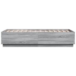 Berkfield Home Bed Frame without Mattress Grey Sonoma 75x190 cm Small Single - thumbnail 5