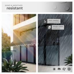tectake Awning with hand crank - pressure fitted, height adjustable - Size: 350 cm x 180 cm - thumbnail 4