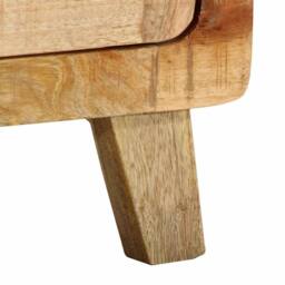 Berkfield Home Bedside Cabinet 40x32x46 cm Solid Wood Rough Mango in Brown - Size: 40 x 32 x 46 cm - thumbnail 8