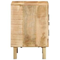 Berkfield Home Bedside Cabinet 40x32x46 cm Solid Wood Rough Mango in Brown - Size: 40 x 32 x 46 cm - thumbnail 3