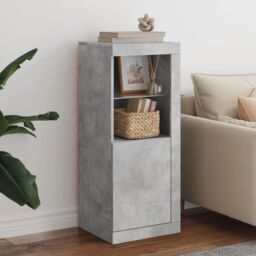 Berkfield Home Sideboard with LED Lights Concrete Grey 41x37x100 cm - Size: 41 x 37 x 100 cm - thumbnail 1