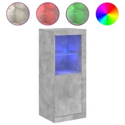 Berkfield Home Sideboard with LED Lights Concrete Grey 41x37x100 cm - Size: 41 x 37 x 100 cm - thumbnail 2