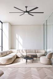 Netlighting Rotterdam XXXL 6 Blade Ceiling Fan Matt Black with Light 3000K - thumbnail 2
