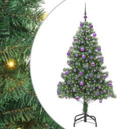 Berkfield Home Christmas Tree with 300 LEDs with Stand Green 210 cm PVC - thumbnail 2