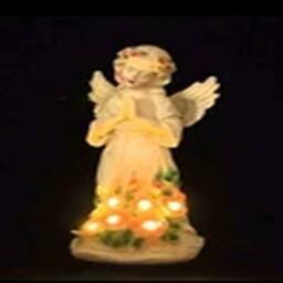 EONLION Garden Ornament Solar Fairy Angel Cherub Statue Lantern Decoration in White - thumbnail 2