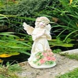 EONLION Garden Ornament Solar Fairy Angel Cherub Statue Lantern Decoration in White - thumbnail 4