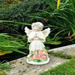 EONLION Garden Ornament Solar Fairy Angel Cherub Statue Lantern Decoration in White - thumbnail 5