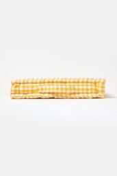 Homescapes Cotton Gingham Check Floor Cushion in Yellow - Size: 50 cm x 50 cm - thumbnail 5