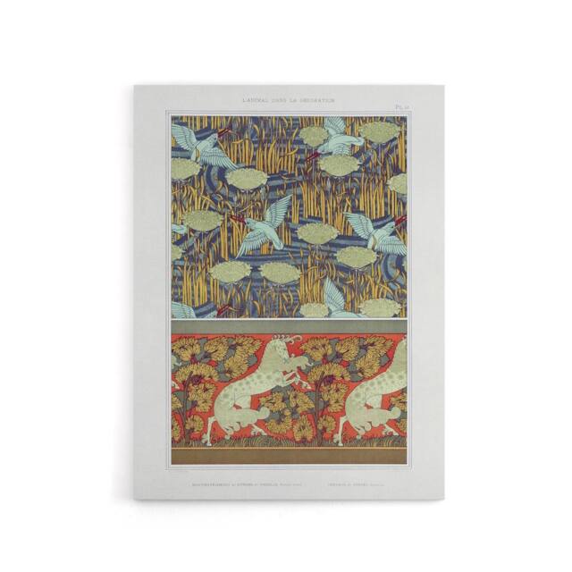 "Artery8 Kingfisher Bird & Horse Pattern Canvas Wall Art Print Verneuil - Size: W18"" x H24""" - image 1