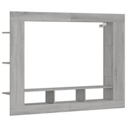 Berkfield Home TV Cabinet Grey Sonoma 152x22x113 cm Engineered Wood - Size: 152 x 22 x 113 cm - thumbnail 3