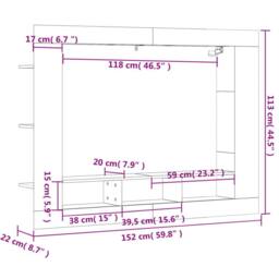 Berkfield Home TV Cabinet Grey Sonoma 152x22x113 cm Engineered Wood - Size: 152 x 22 x 113 cm - thumbnail 9