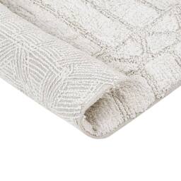 Wyld and Coco Beige Cotton Bath Mat 60 x 90 cm - Geometric Pattern Modern - Size: 1600mm x 900mm - thumbnail 5