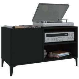 Berkfield Home Record Cabinet Black 84.5x38x48 cm Engineered Wood - thumbnail 4