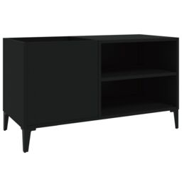 Berkfield Home Record Cabinet Black 84.5x38x48 cm Engineered Wood - thumbnail 2