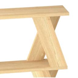 Levede Slim Side Table Storage Shelf Sofa End Accent Table Wooden 3 Tier in Natural - thumbnail 5