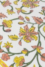 Paoletti Mentera 100% Cotton Floral Cushion in Yellow - Size: 50 cm x 50 cm - thumbnail 4