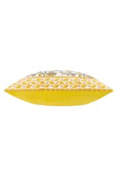 Paoletti Mentera 100% Cotton Floral Cushion in Yellow - Size: 50 cm x 50 cm - thumbnail 3