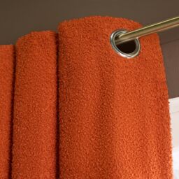 OHS Pair Of Boucle Curtains Eyelet Blackout in Burnt Orange - Size: 168 cm width x 229 cm drop - thumbnail 3