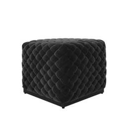Lemon Pavilion Furniture Colline Small Black Pouffe - L50 x W50 x H42 cm - Black/Black