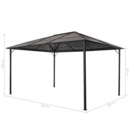 Berkfield Home Gazebo with Roof Aluminium 4x3x2.6 m Black - thumbnail 5