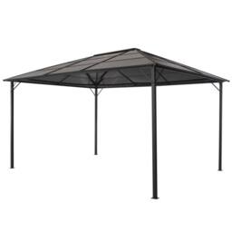 Berkfield Home Gazebo with Roof Aluminium 4x3x2.6 m Black - thumbnail 2
