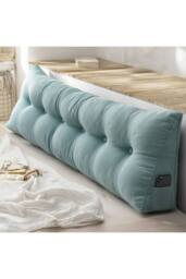 Living and Home Washable Headboard Wedge Pillow with Storage Pocket in Light Blue - Size: Large - thumbnail 3