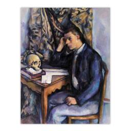 "Artery8 Young Man & Skull Portrait Painting Cezanne Wall Art Poster Print - Size: W12"" x H16""" - thumbnail 1