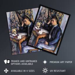 "Artery8 Young Man & Skull Portrait Painting Cezanne Wall Art Poster Print - Size: W12"" x H16""" - thumbnail 2