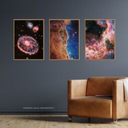 Artery8 Wall Art Print Pack of 3 NASA James Webb Images Cosmic Cliffs Carina Nebula Cartwheel Galaxy Cosmic Tarantula Large Poster Set - thumbnail 4