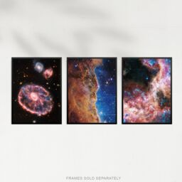 Artery8 Wall Art Print Pack of 3 NASA James Webb Images Cosmic Cliffs Carina Nebula Cartwheel Galaxy Cosmic Tarantula Large Poster Set - thumbnail 3