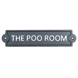 Gifts Direct 2 U Cast Iron Wall Sign - The Poo Room in Black - thumbnail 1