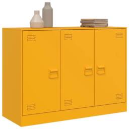 Berkfield Home Sideboard Mustard Yellow 99x39x73 cm Steel - Size: 99 x 39 x 73 cm - thumbnail 4