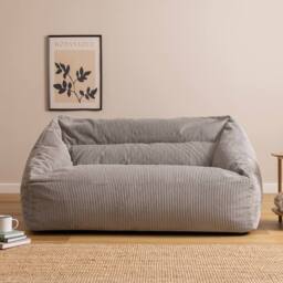 icon Cecilia Jumbo Cord Giant Bean Bag Sofa in Grey - Size: Medium - thumbnail 1