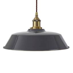SE Home Slate Grey Chancery Pendant Light - Antique Brass - Brown Twisted - thumbnail 1