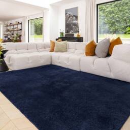 Kukoon Navy Washable Machine Shaggy Rug - Size: 120 cm x 170 cm - thumbnail 1