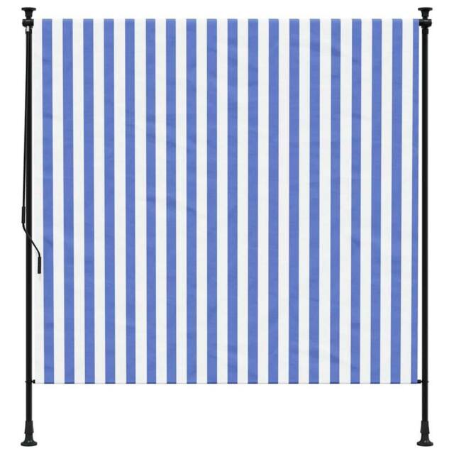 Berkfield Home Outdoor Roller Blind Blue & White 150x270 cm Fabric&Steel - image 1