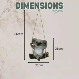 Marco Paul Swinging Koala Bear Resin Garden Ornament in Grey - thumbnail 3