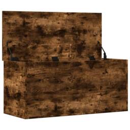 Berkfield Home Storage Box Smoked Oak 100x42x46 cm Engineered Wood in Brown - Size: 100 x 42 x 46 cm - thumbnail 7