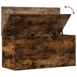 Berkfield Home Storage Box Smoked Oak 100x42x46 cm Engineered Wood in Brown - Size: 100 x 42 x 46 cm - thumbnail 8