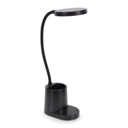 ValueLights Marco Rechargable Adjustable Flexi Dimmable Desk Lamp with Pen Holder in Black - thumbnail 2