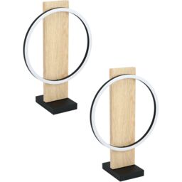 Loops 2 PACK Table Lamp Colour Black Brown Shade White Plastic LED 1x12W Included - thumbnail 1