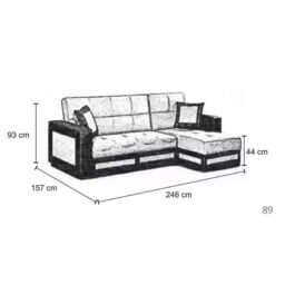Sliding Wardrobes 4U Terrian Fabric Corner Sofa Bed Modern Living Spaces with Otoman Storage Left Corner Grey - thumbnail 4