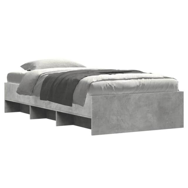 Berkfield Home Durable Bed Frame without Mattress Concrete Grey 90x190cm Enginee - Size: 90x190 cm - image 1