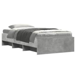 Berkfield Home Durable Bed Frame without Mattress Concrete Grey 90x190cm Enginee - Size: 90x190 cm - thumbnail 1