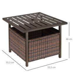 STILVORA Outdoor Table with Storage & Parasol Hole in Brown - thumbnail 2