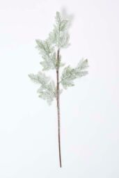 Homescapes Artificial Snowy Christmas Pine Stem, 27 cm in White - thumbnail 2