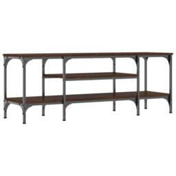Berkfield Home TV Cabinet Brown Oak 121x35x45 cm Engineered Wood&Iron - Size: 121 x 35 x 45 cm - thumbnail 6